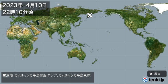 地震情報(2023年04月10日22時10分発生)